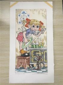 外国早期版画原作 藏书票《卡通人物4》