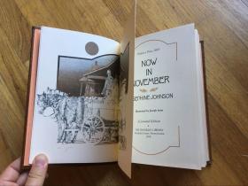 1976年富兰克林图书馆限量本皮面精装刷金书 ，普利策小说系列《 now in november 》