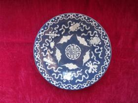 清代蓝釉盘 （直径23.5cm）
