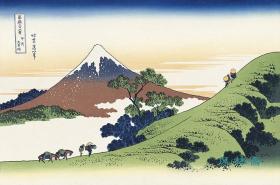 甲州犬目峠 葛饰北斋 富岳三十六景 安达复刻浮世绘木版画