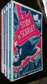 柯南道尔经典侦探小说四部：1. The Sign of Four 2. The Valley of Fear 3. The Hound of Baskervilles 4. A Study in Scarlet（英国进口 原版书）