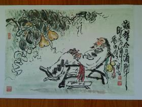 甘凤豪手绘作品，难得今日消闲