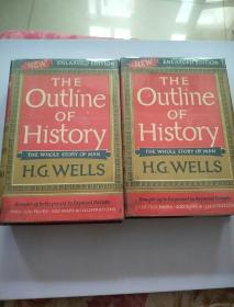 THE OUTLINE OF HISTORY 世界史纲 精装毛边本两卷全护封破内9品