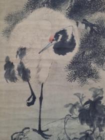 清代画家李汝霖 画作  《子松一品图》  原装老裱