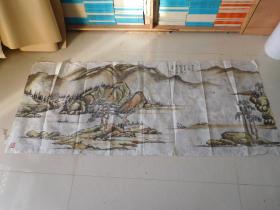 杨昌华山水画横幅 145X60厘米   实物拍照  品如图