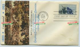 1963年纪念美国南北战争转折点之战---葛底斯堡战役100周年纪念邮票首日封C