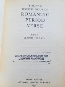 New Oxford Book of Romantic Period Verse