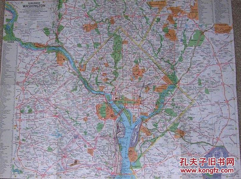 现货 national geographic美国国家地理地图1964年12月 Suburban Washington华盛顿郊区