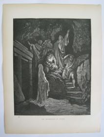 十九世纪 古斯塔夫·多雷 木口木刻 版画 《THE RESURRECTION OF LAZARUS》20201213