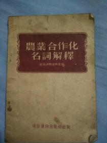 （书2-68）1956年1版1印《农业合作化名词解释》64开