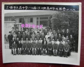 老照片：上海市东昌中学（华东师范大学附属东昌中学）八0届高中9班，1981年5月30日