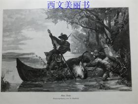 【现货】1886年木刻版画《猎物》 （Gute Beute） 尺寸约40.8*27.5厘米（货号PM2）