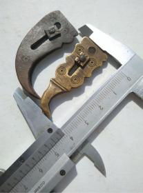 清代刻铜双面工老铜夹子镊子针线活拔针挑线传统老铜工具针夹老铜器