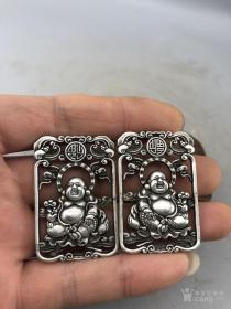 一对小铜佛挂牌 挂件