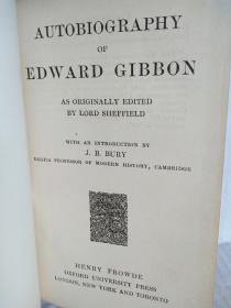 THE AUTOBIOGRAPHY OF EDWARD GIBBON（1907年出版印刷目前网上孤本）