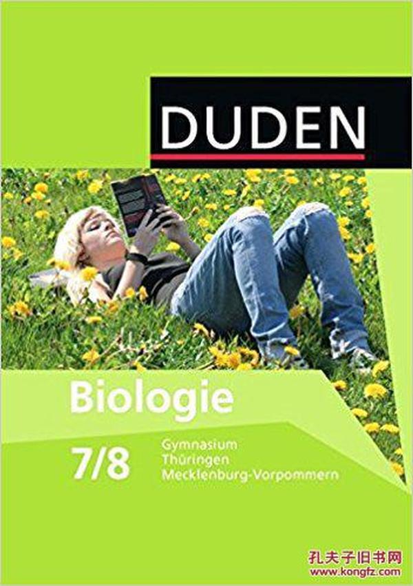 德文原版书 Duden Biologie - Gymnasium Mecklenburg-Vorpommern und Thüringen: 7./8. Schuljahr 彩色图文 德国中学生物教材