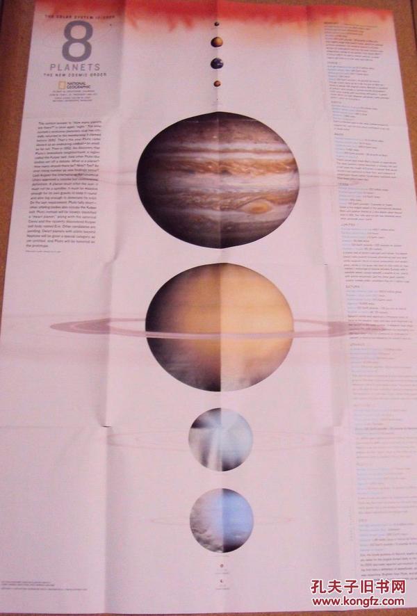 现货  national geographic 美国国家地理地图 2006年12月太阳系行星Solar System