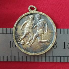 A704旧铜葡萄牙萨尼巴德杯男子足球比赛铜牌铜章挂件吊坠珍藏收藏