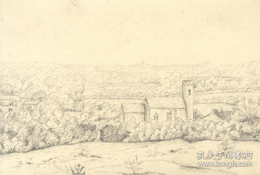 H.S. Clinton - Early 19th Century Graphite Drawing, Aylmerton Church