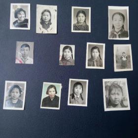 五六十年代 女学生、少女、女童 一组照片 12张