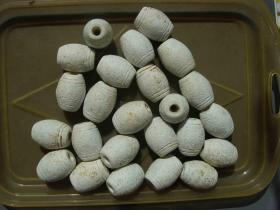 良渚文化鸡骨白玉珠串24颗（地方料）