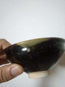 宋白胎褐鮋梅影茶盏（釉水超好）
