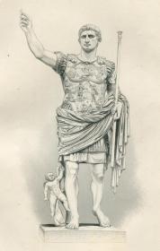 1876年钢版画《奥古斯都》31×22.5厘米