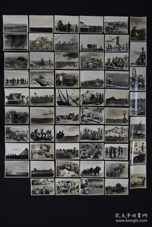 （甲7174）日本新闻社发行《诺门坎战役》诺门罕黑白老照片 56张 日本战地记者跟拍 新闻社发行  尺寸：14*10CM