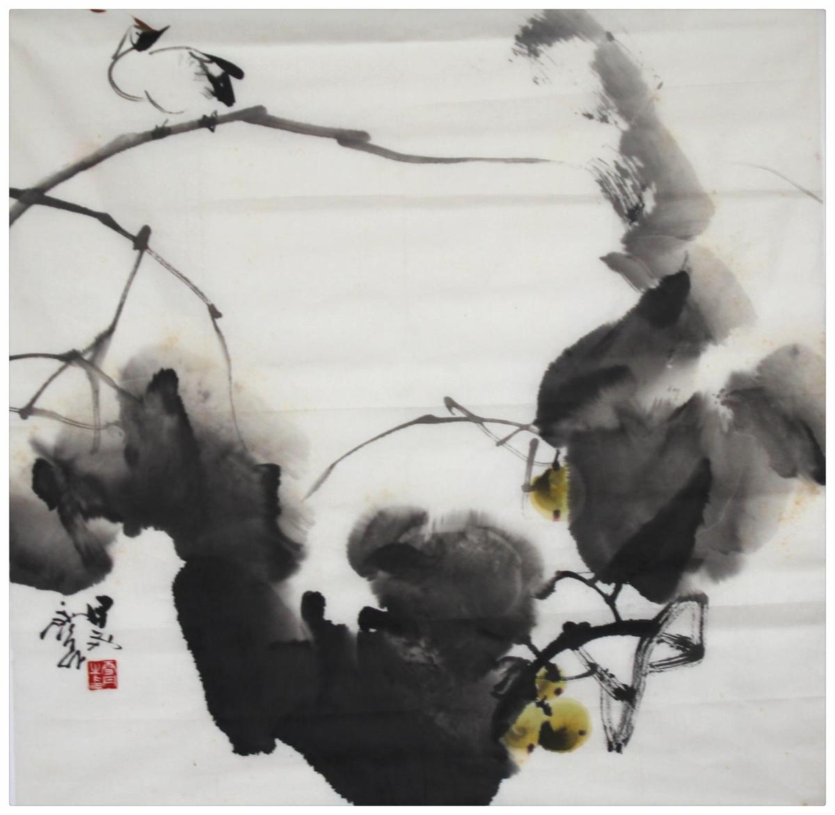 中美协会员 张雪丹 花鸟 69*69cm 四尺斗方 软片