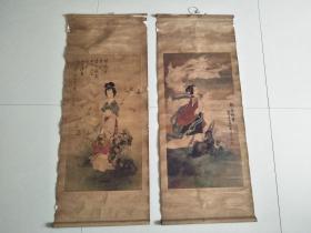 华三川两幅仕女画