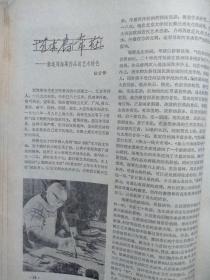 大世界（试刊号），封面题字茅盾、舞蹈《白云间的歌声》剧照，陈宗铎《艺术春常在----兼述刘海粟作品的艺术特色》，彩页刘海粟画作、麦杆贴画、徐斌摄（舞剧《渔美人》剧照）、晓旺摄（舞剧《梁祝》剧照），齐白石、茅子良篆刻选登、杨讷维木刻，邬烈勋《上海的由来和得名》，大昌《象棋字形排局》，徒手搏双匕（戏曲武打图解），叶林森《谈谈如何自制夏威夷电吉他》等