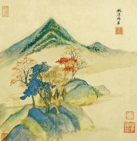 董其昌_仿古山水。8开。共仿8人。共16页。8书8画。纸本大小25.5*26.2厘米。宣纸原色微喷印制。