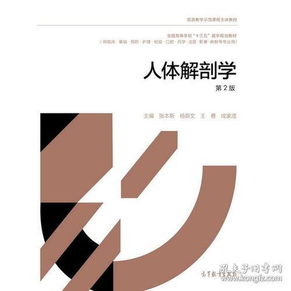 人体解剖学（第2版） 张本斯 杨新文 王勇 成家茂 高等教育出版社 9787040500660