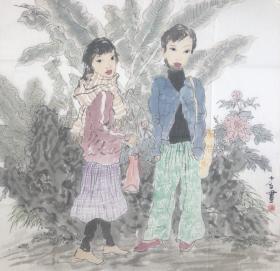 陈少立老师人物作品《少女》名家手绘真迹 写意人物国画 送礼收藏 现代人物装饰画