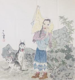 陈少立老师 人物作品《夏天》名家手绘 真迹 写意人物国画 送礼收藏 现代人物装饰画