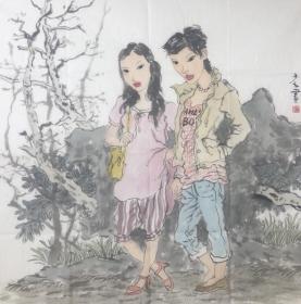 陈少立老师 人物作品《少女》名家手绘真迹 写意人物国画 送礼 收藏 现代人物 装饰画