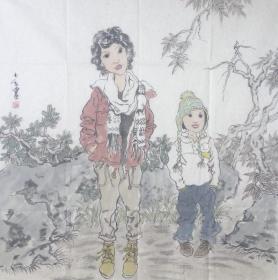 陈少立老师人物作品《冬》名家手绘真迹 写意人物国画 送礼收藏 现代人物装饰画
