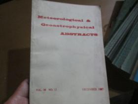 英文杂志：Meteorological & Geoastrophysical ABSTRACTS(VOL.38 NO.12 DECEMBER 1987)