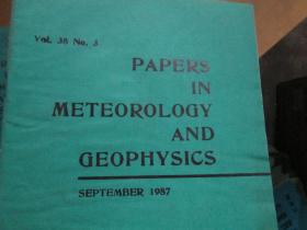 英文杂志：PAPERS IN METEOROLOGY AND GEOPHYSICS(VOL.38 NO.3 SEPTEMBER 1987)