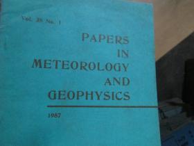英文杂志：PAPERS IN METEOROLOGY AND GEOPHYSICS(VOL.38 NO.1 1987)