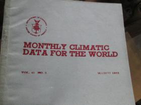英文杂志：MONTHLY CLIMATIC DATA FOR THE WORLD(MARCH 1988 VOL.41 NO.3)