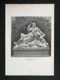 1882年木口木刻版画《斯图加特的埃伯哈德纪念碑》41×28厘米