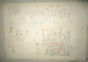 手绘16开冬梅7106、长红715—A型收音机电路图