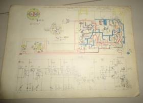 手绘双环711型收音机电路图、钻石闹钟7203