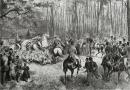 1882年巨幅木口木刻版画《在波茨坦附近的狩猎汇合》57×41厘米