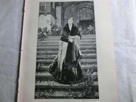 【现货 包邮】1890年木刻版画《从教堂返回》 （Rückkehr aus der Kirche） 尺寸约41*28厘米（货号 M6）