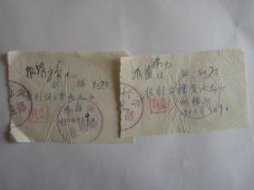 1958年郑州大学收据2张（讲义费、公补费）