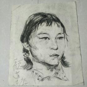 已故著名画家，连环画家，鲁迅美术学院教授顾莲塘人物素描正反两面！卖家包真！识者宝之！