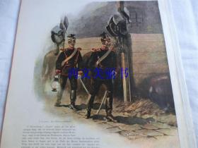 【现货 包邮】1890年平版印刷画 《巡夜的军官》 Der Officierdiensthuende  尺寸约41*28厘米（货号 18016）