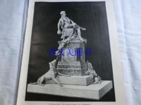 【现货 包邮】1890年平版印刷画 《俾斯麦纪念碑》 Das Bismarck Denkmal der Corpsstudenten  尺寸约41*28厘米（货号 18016）